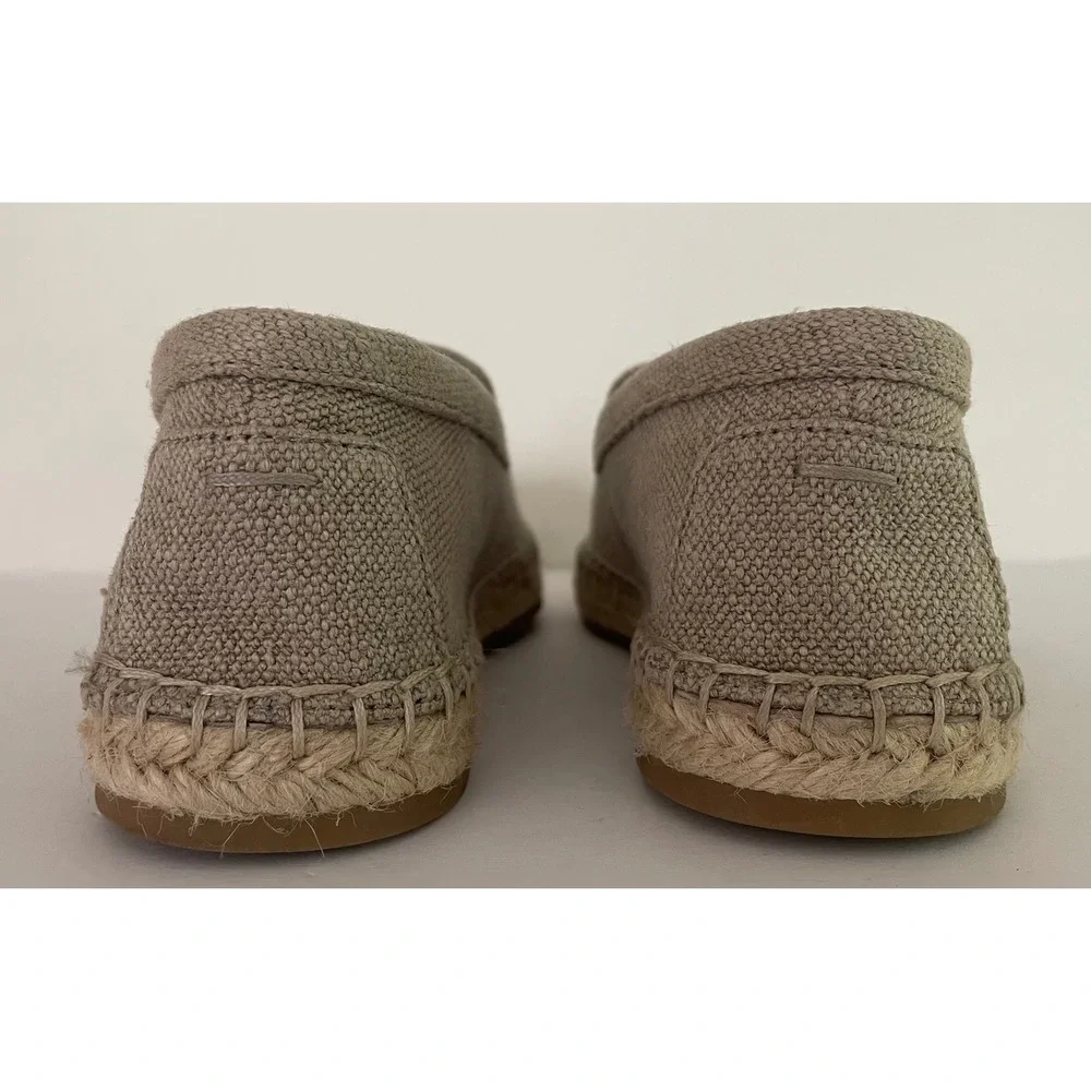 Eileen Fisher Lyla Natural Canvas Espadrille Loafers Beige Slip On Coastal 6.5